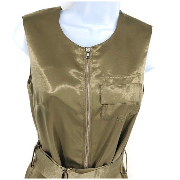 NWT Olive Gold Satin Crop Jumpsuit XSmall/Small - Picture 5 of 8